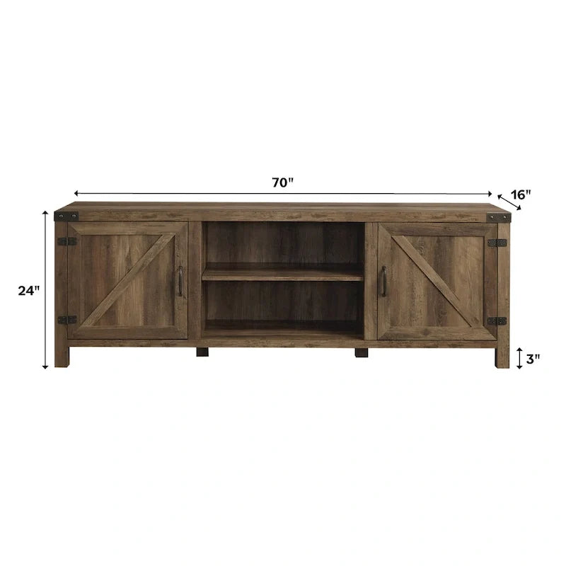 70-calowa szafka RTV z drzwiami typu barn door