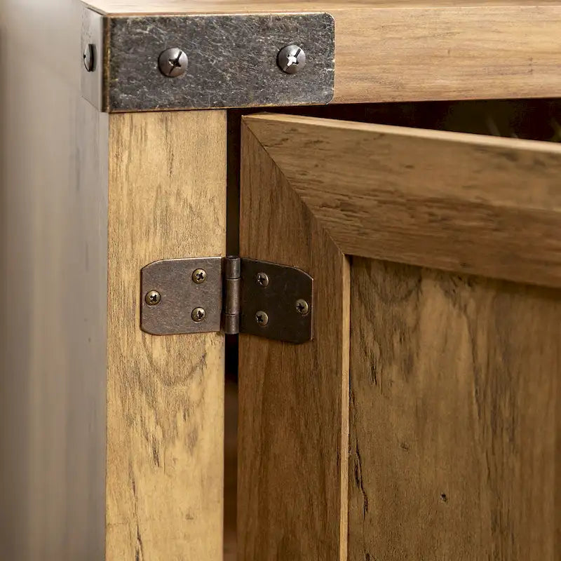 70-calowa szafka RTV z drzwiami typu barn door