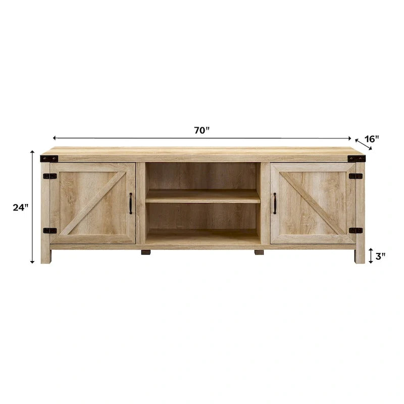 70-calowa szafka RTV z drzwiami typu barn door