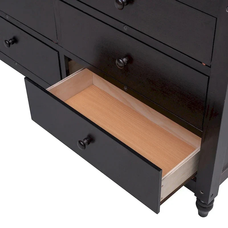 Full Size Loft Bed with Drawers and Desk, Wooden Loft Bed with Shelves