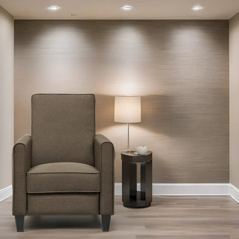 Pushback Recliner Chair  Compact Home Theater Seating with Armrests & Adjustable Footrest, Perfect for Small Spaces