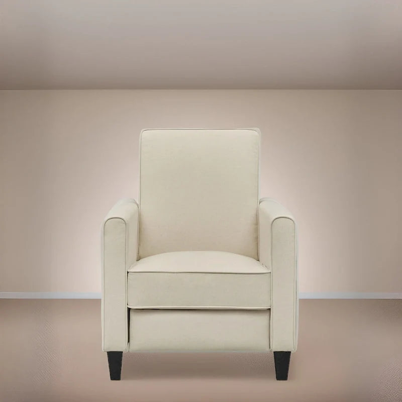 Pushback Recliner Chair  Compact Home Theater Seating with Armrests & Adjustable Footrest, Perfect for Small Spaces
