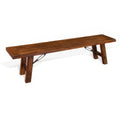 Reggie Bench, 72 Inch Brown Mahogany Wood, Metal Turnbuckle Accents
