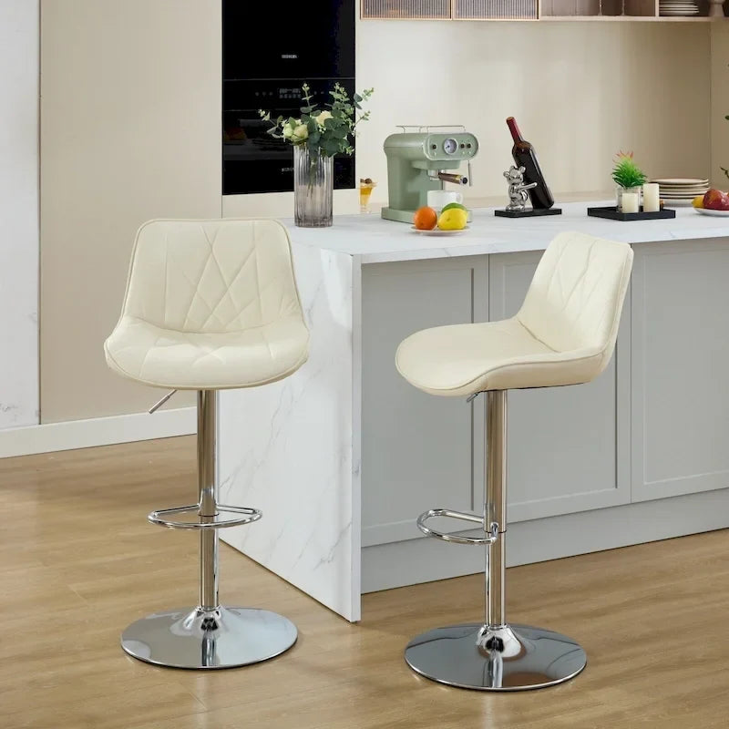 Swivel Bar Stools Set of 2, Tall Bar Stool Chairs with with Back, Kitchen Island Chairs with Upholstered Counter