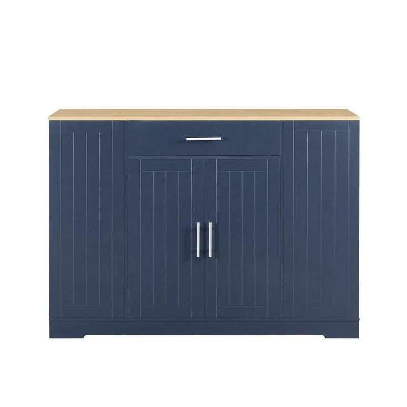 Isola contenitore da cucina da 53 pollici con cassetti e pattumiera integrata, design moderno in stile rustico per cucina e sala da pranzo.