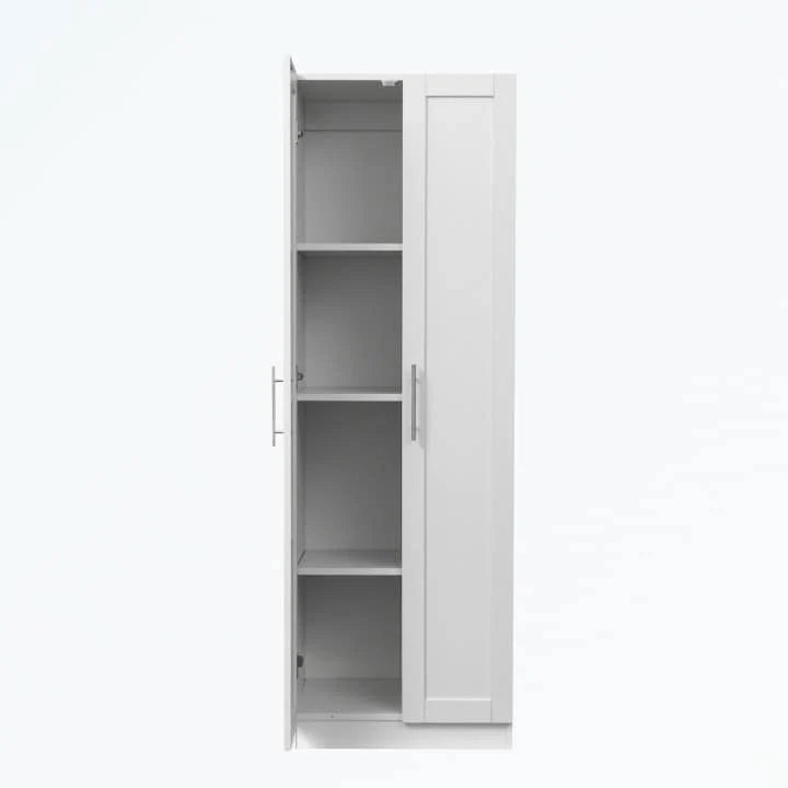 High Wardrobe with 2 Doors and 3 Partitions