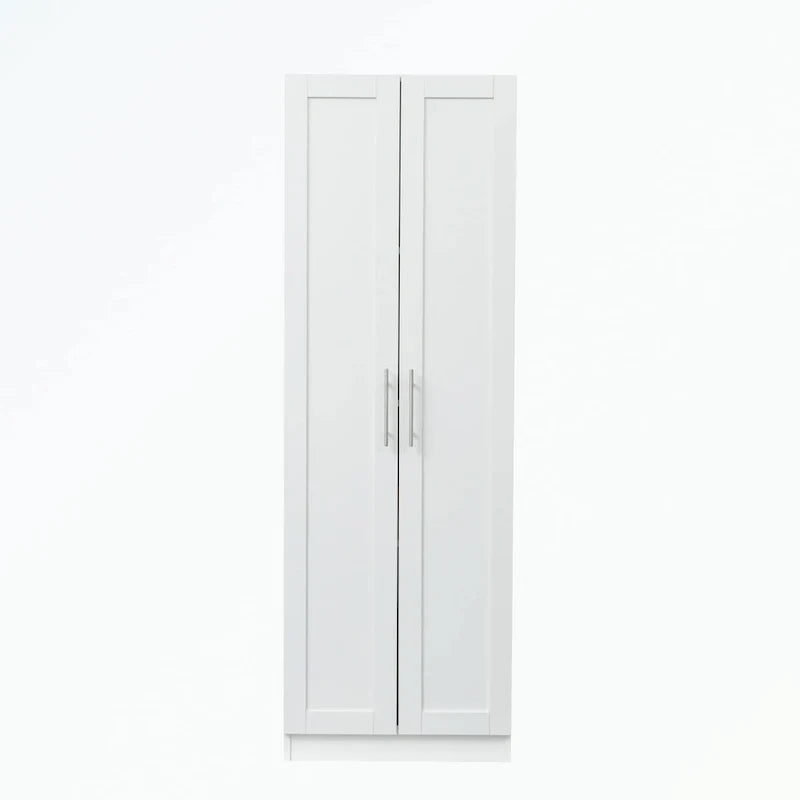 High Wardrobe with 2 Doors and 3 Partitions