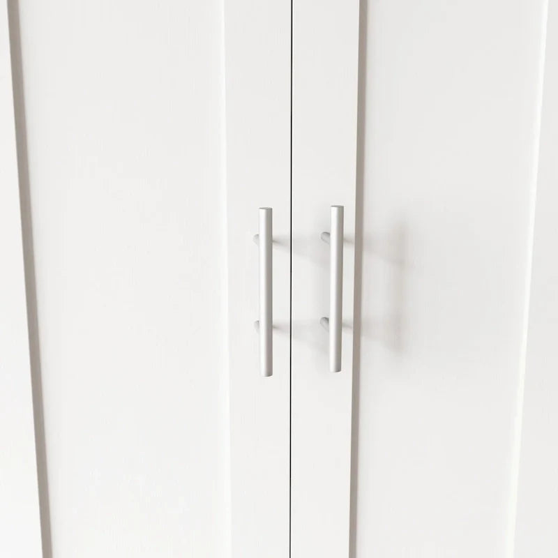 High Wardrobe with 2 Doors and 3 Partitions
