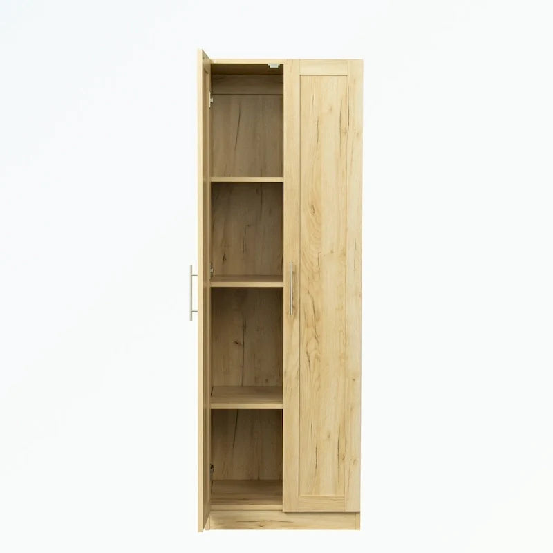 High Wardrobe with 2 Doors and 3 Partitions