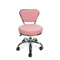 Sgabello basso regolabile da 13 a 15, sedia girevole con ruote e schienale, rosa - N/A