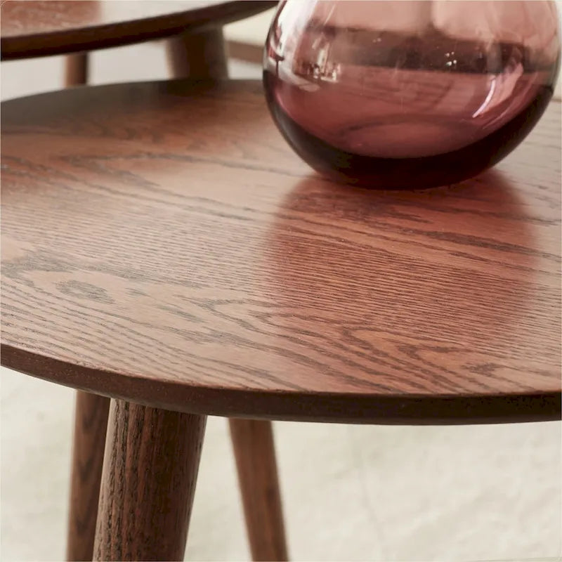 Tavolino basso con piano in legno massello di quercia al 100%