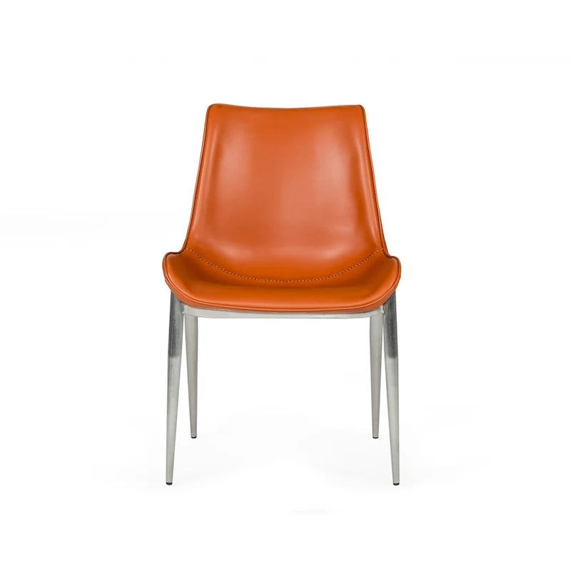 Modern Cognac Eco-Leather Dining Chair (Set of 2)