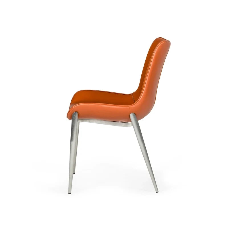 Modern Cognac Eco-Leather Dining Chair (Set of 2)