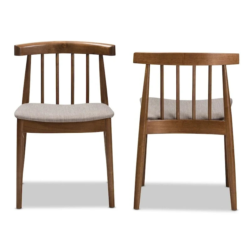 Set di sedie da pranzo in tessuto beige stile metà secolo