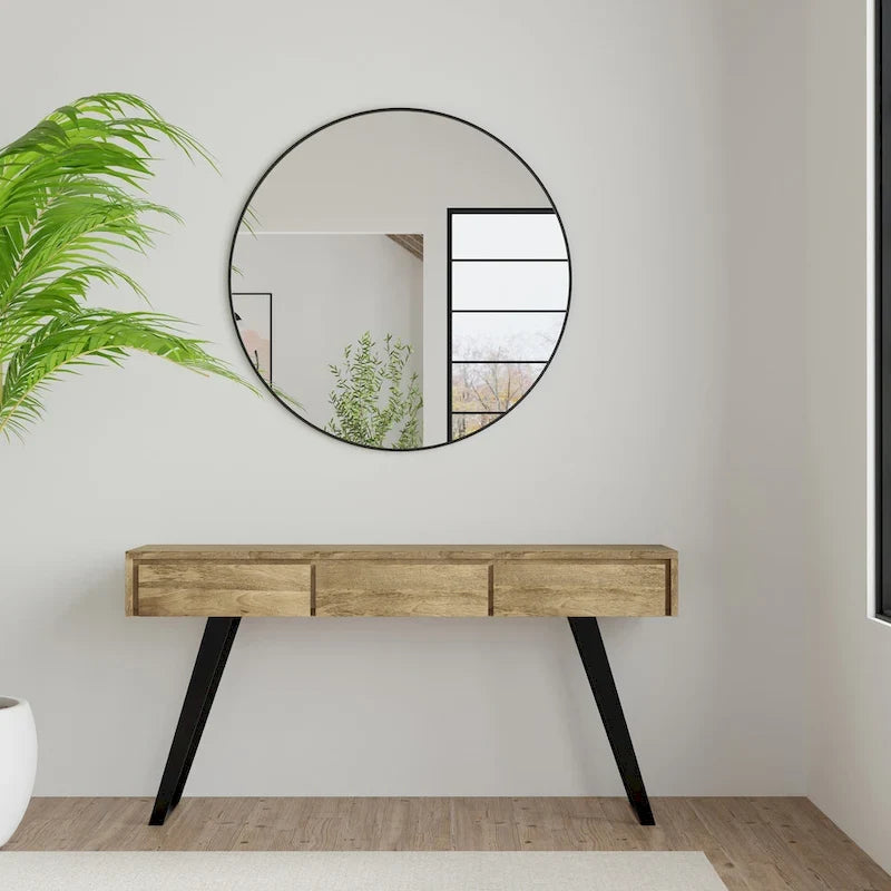 Nowoczesny industrialny stolik konsolowy do sofy o szerokości 60 cali - 60 W x 16 D x 30 H