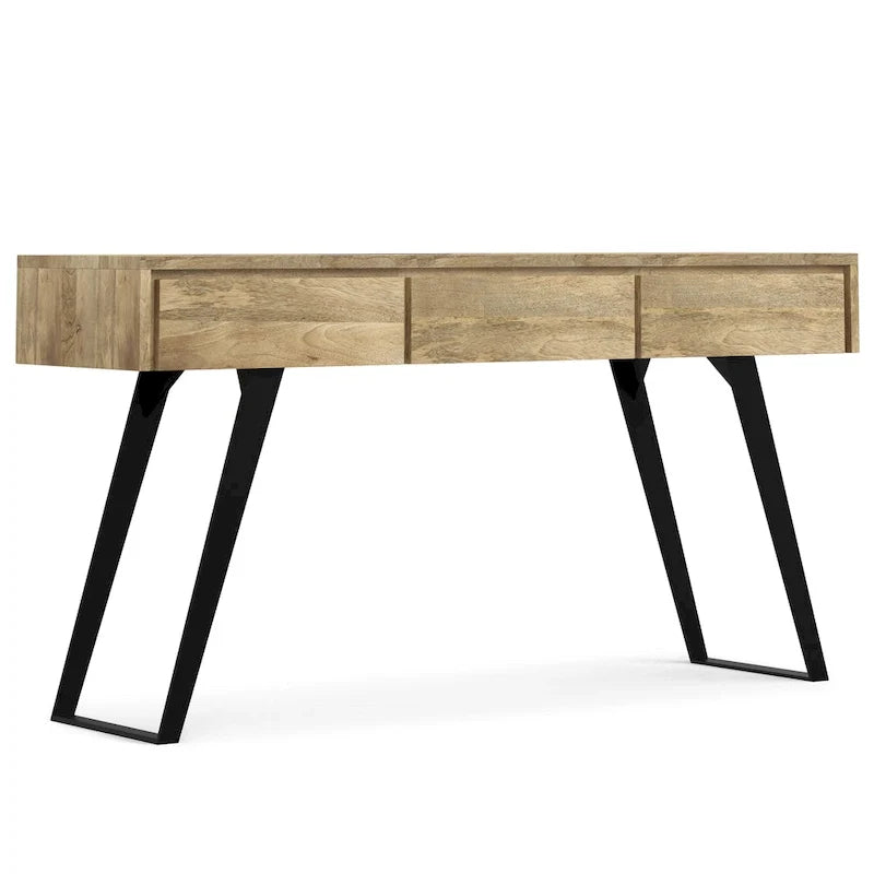 Nowoczesny industrialny stolik konsolowy do sofy o szerokości 60 cali - 60 W x 16 D x 30 H