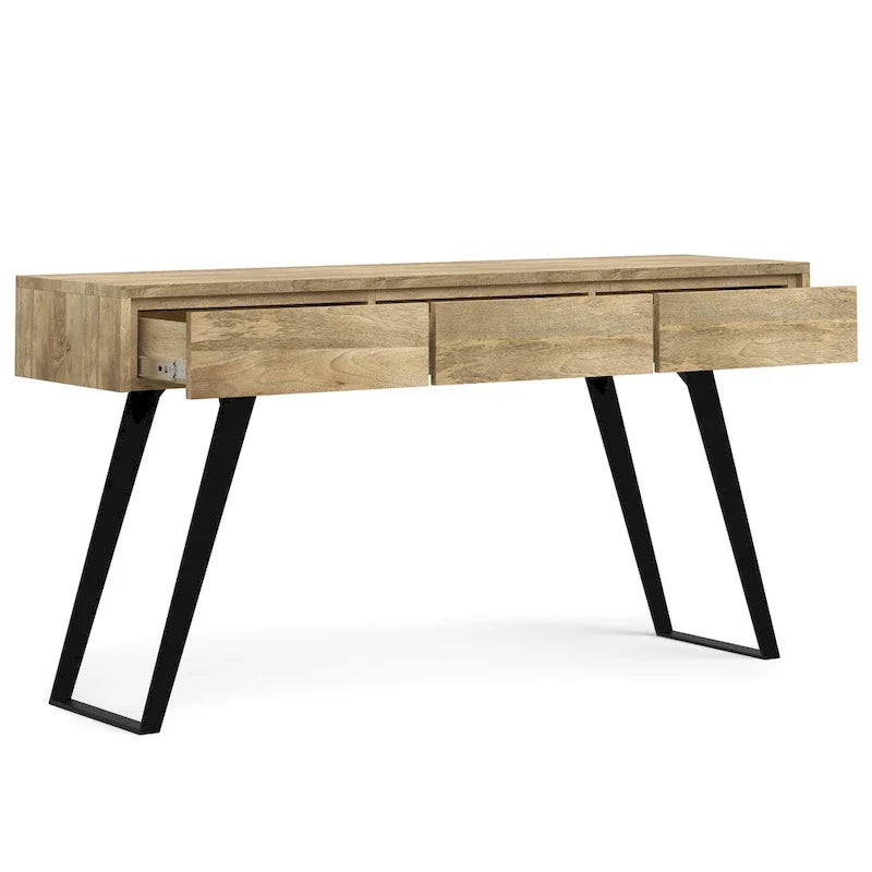Nowoczesny industrialny stolik konsolowy do sofy o szerokości 60 cali - 60 W x 16 D x 30 H