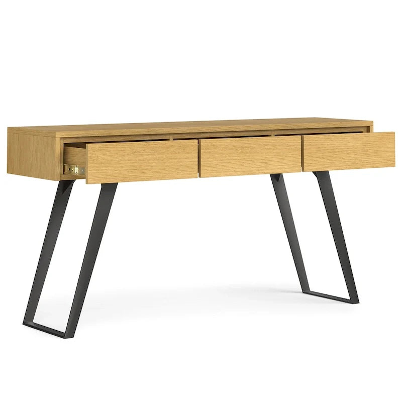 Nowoczesny industrialny stolik konsolowy do sofy o szerokości 60 cali - 60 W x 16 D x 30 H