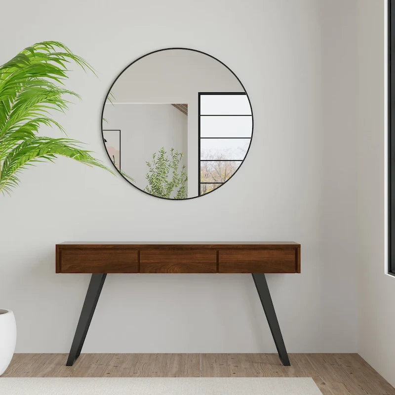 Nowoczesny industrialny stolik konsolowy do sofy o szerokości 60 cali - 60 W x 16 D x 30 H