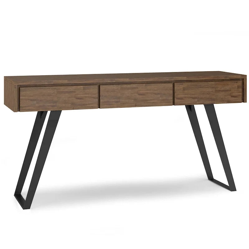 Nowoczesny industrialny stolik konsolowy do sofy o szerokości 60 cali - 60 W x 16 D x 30 H