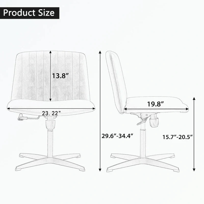Adjustable 360 Swivel Office Chair With Black Foot