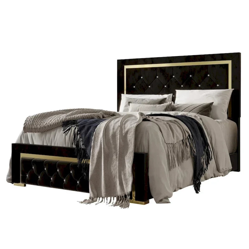 Letto con testiera a pannelli