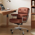 Sedia da ufficio ergonomica in pelle per hall, con supporto lombare e altezza regolabili