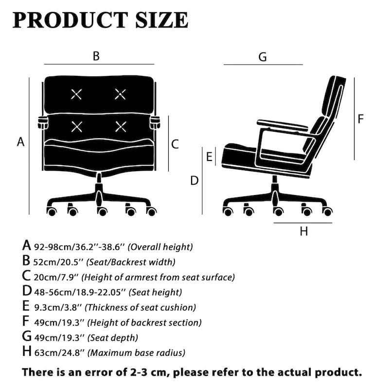 Sedia da ufficio ergonomica in pelle per hall, con supporto lombare e altezza regolabili