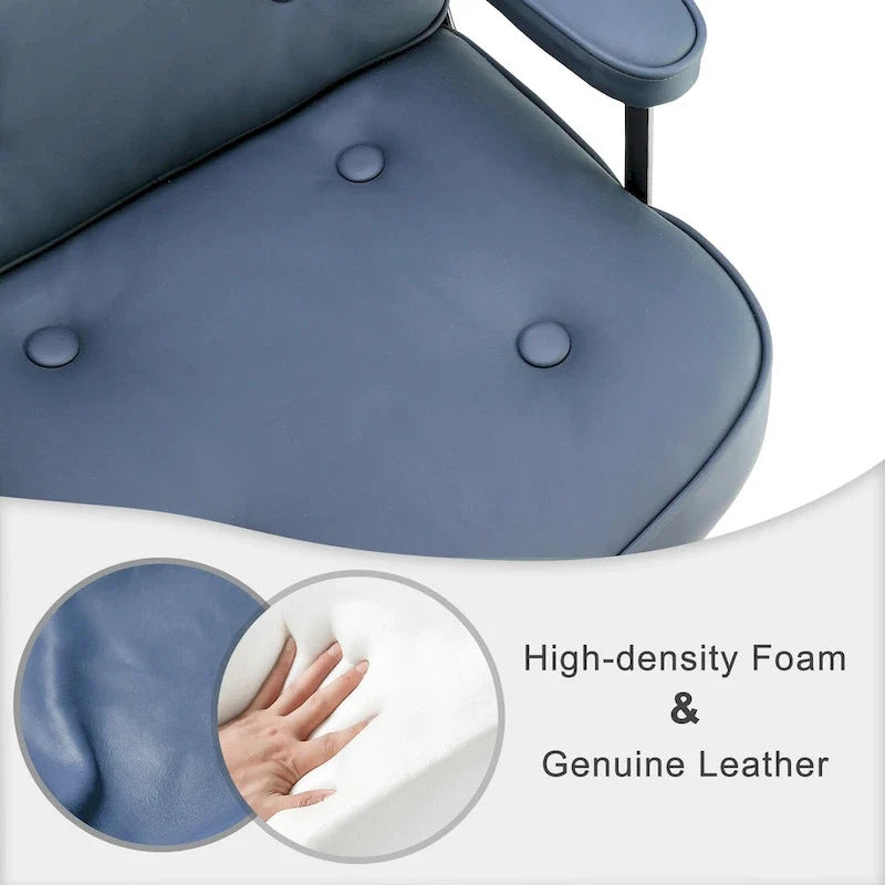 Sedia da ufficio ergonomica in pelle per hall, con supporto lombare e altezza regolabili