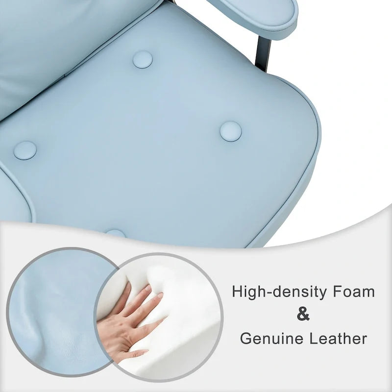 Sedia da ufficio ergonomica in pelle per hall, con supporto lombare e altezza regolabili