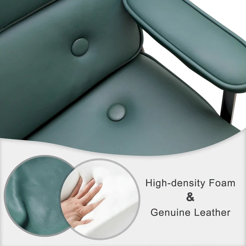 Sedia da ufficio ergonomica in pelle per hall, con supporto lombare e altezza regolabili