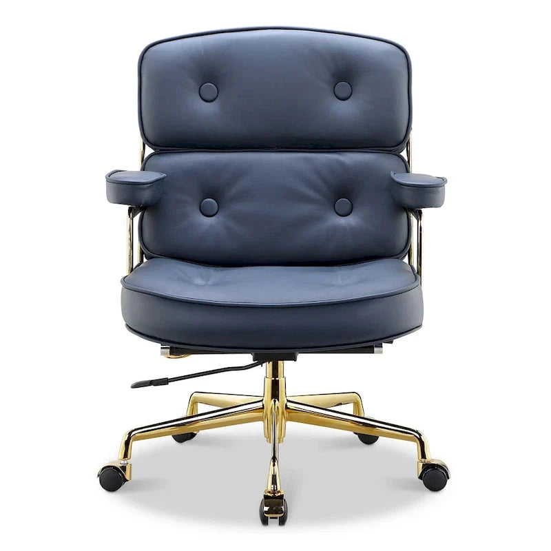 Sedia da ufficio ergonomica in pelle per hall, con supporto lombare e altezza regolabili