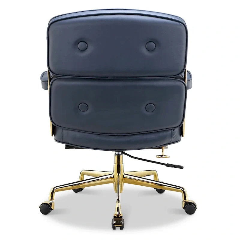 Sedia da ufficio ergonomica in pelle per hall, con supporto lombare e altezza regolabili