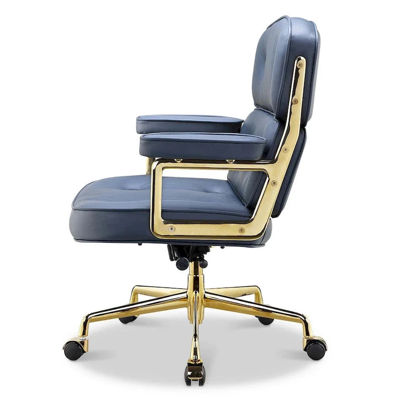 Sedia da ufficio ergonomica in pelle per hall, con supporto lombare e altezza regolabili