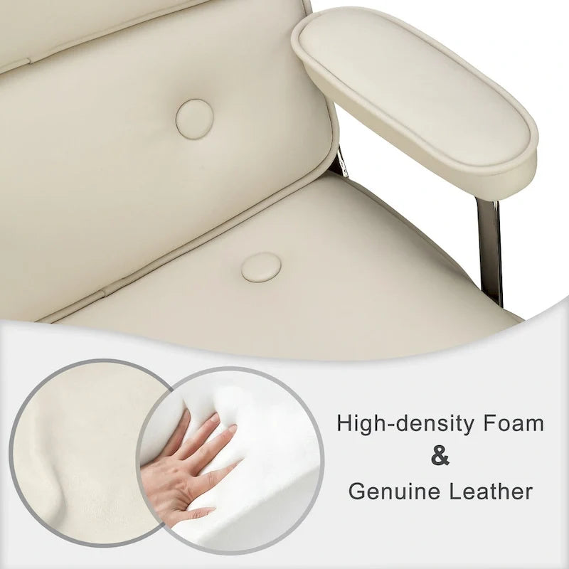 Sedia da ufficio ergonomica in pelle per hall, con supporto lombare e altezza regolabili
