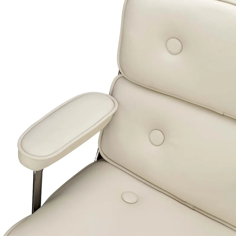 Sedia da ufficio ergonomica in pelle per hall, con supporto lombare e altezza regolabili