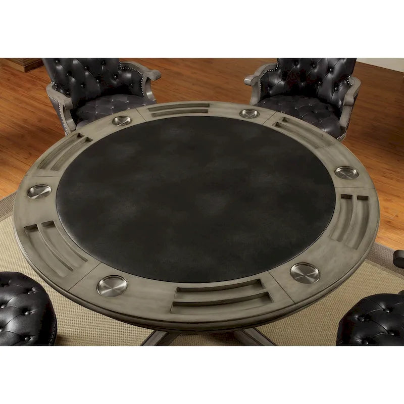 Traditional-Style Grey Solid Wood Game Table