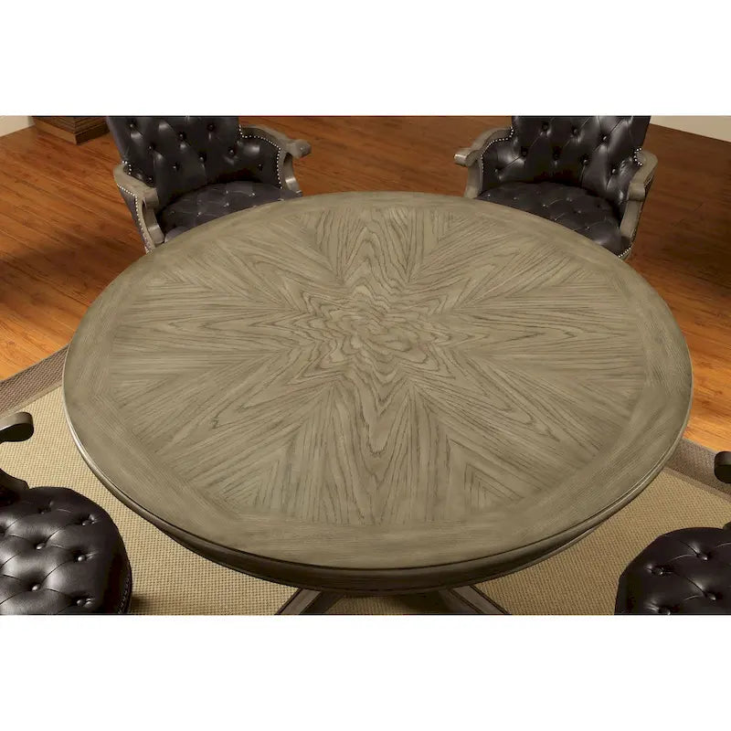 Traditional-Style Grey Solid Wood Game Table