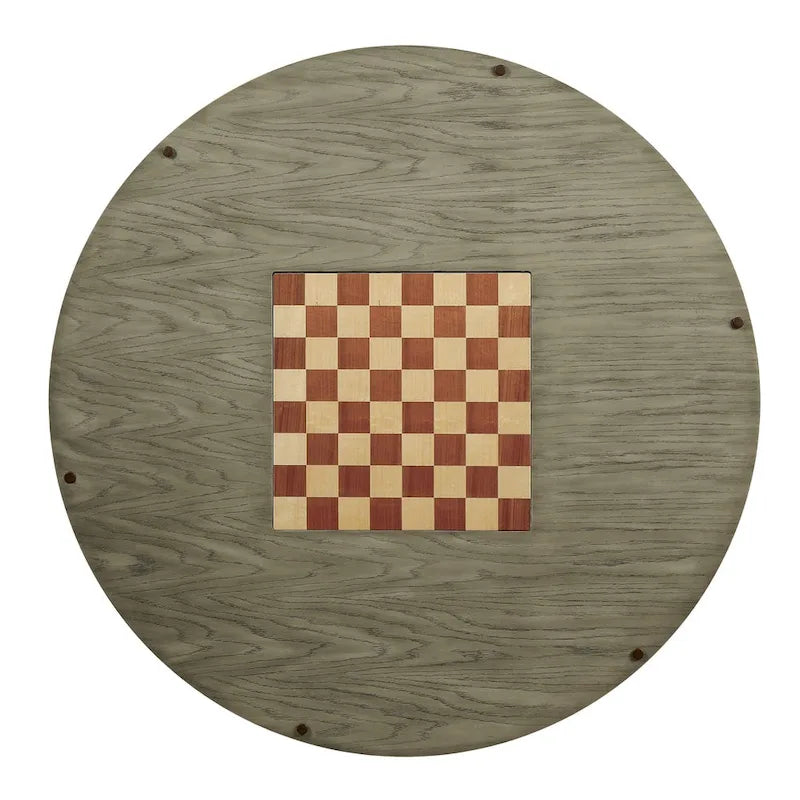 Traditional-Style Grey Solid Wood Game Table