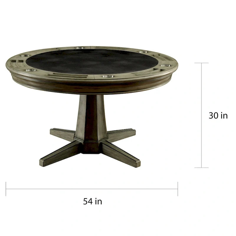 Traditional-Style Grey Solid Wood Game Table
