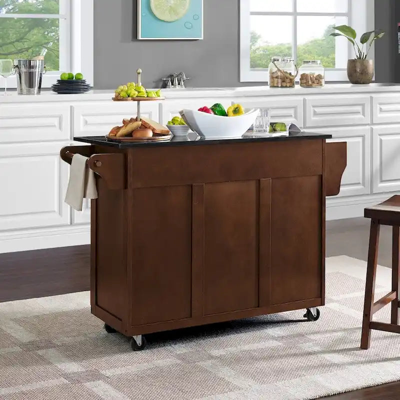 Isola da cucina con piano in granito nero
