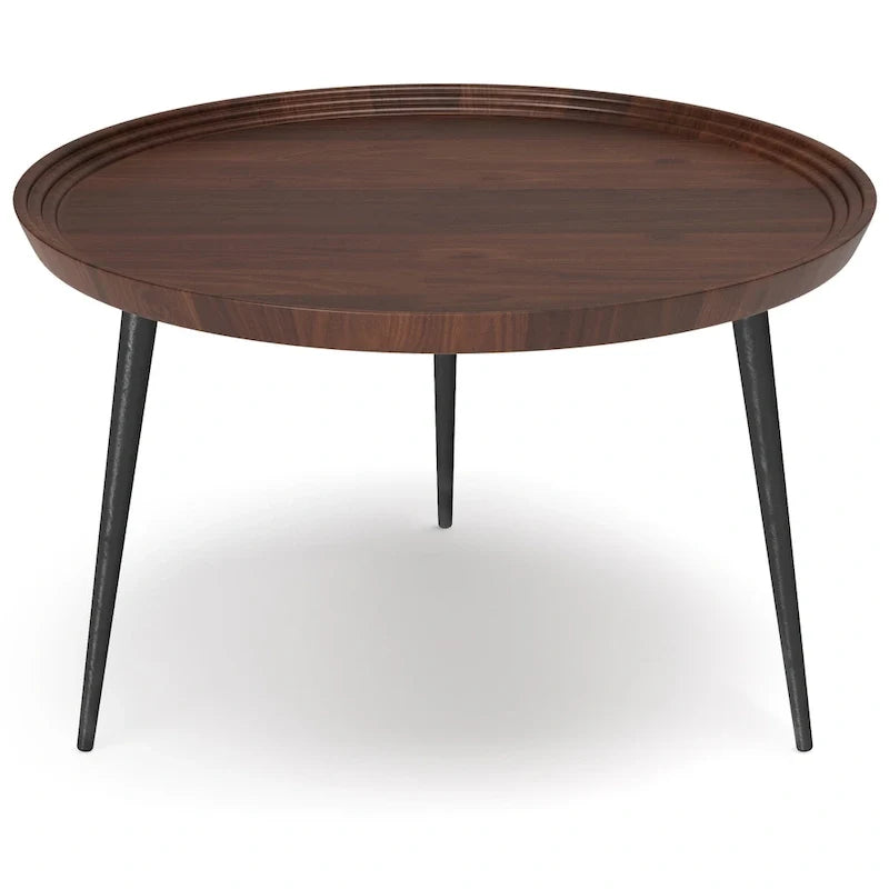 Modern Industrial Coffee Table in Cognac - 30 d x 30 w x 16 h