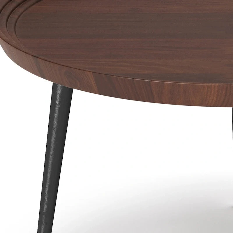 Modern Industrial Coffee Table in Cognac - 30 d x 30 w x 16 h