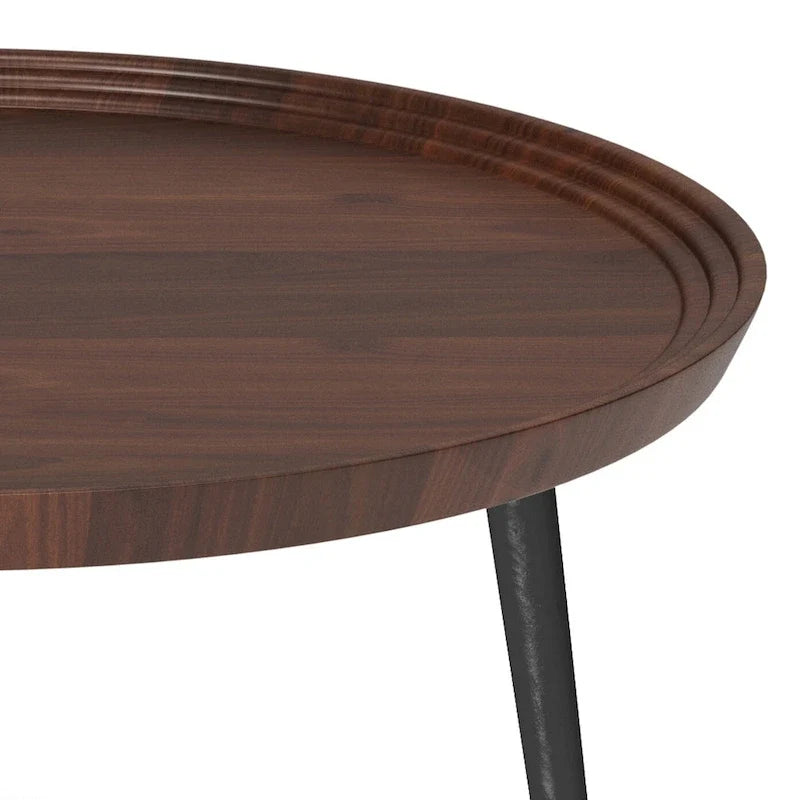 Modern Industrial Coffee Table in Cognac - 30 d x 30 w x 16 h