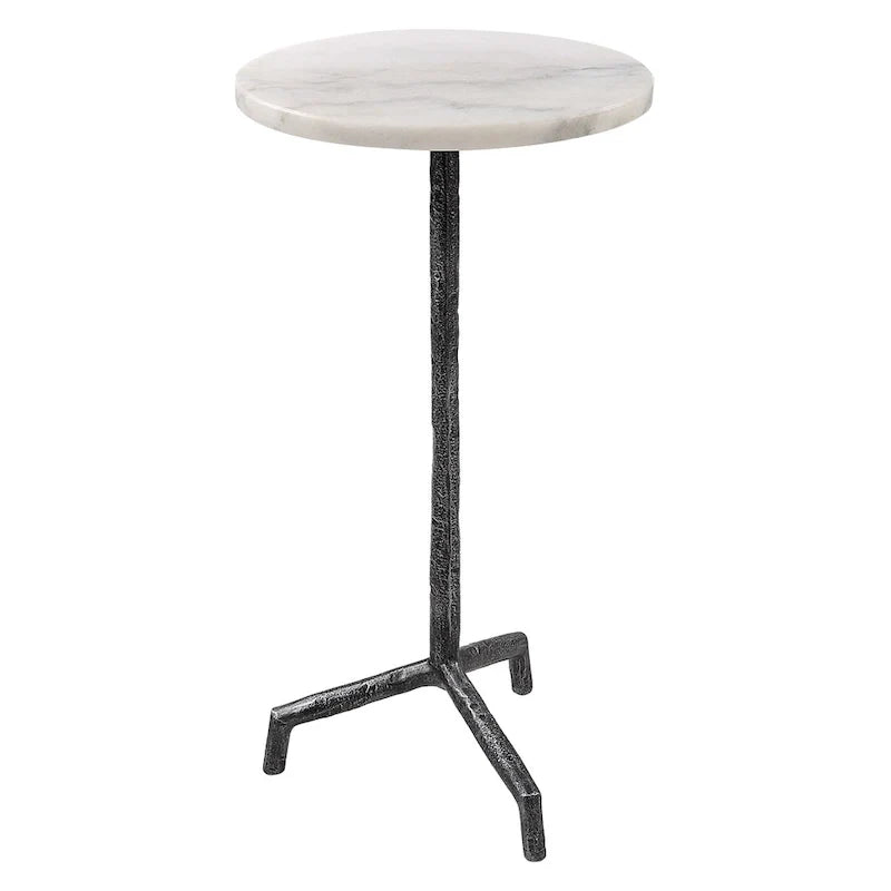Tavolino in marmo bianco - 12" W x 23.5" H x 12" D