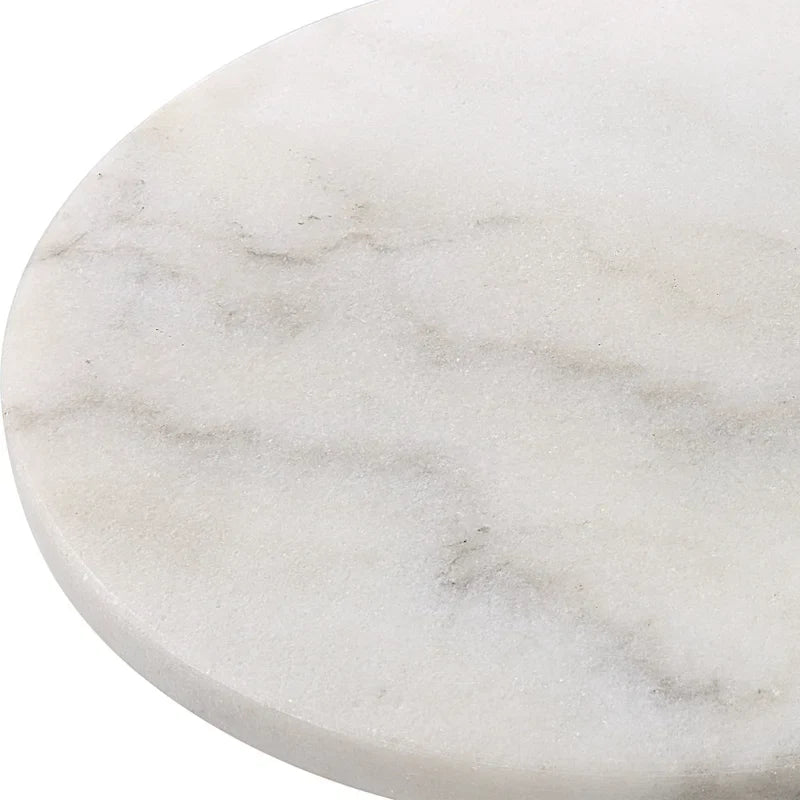 Mały stolik boczny z białego marmuru - 12" W x 23.5" H x 12" D