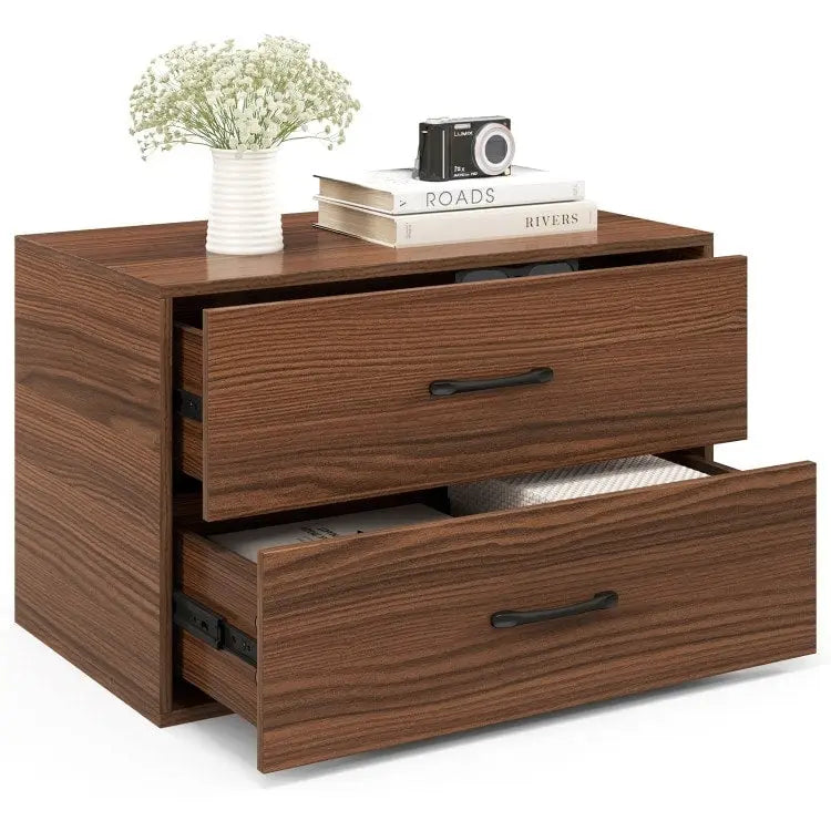 Cassettiera orizzontale impilabile con 2 cassetti e maniglie