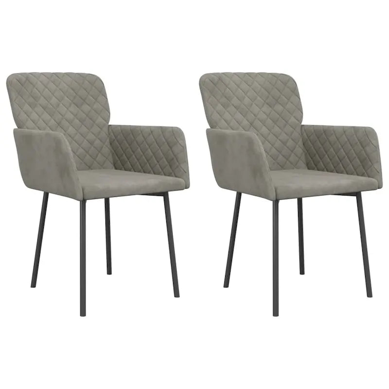 Set di 2 sedie da pranzo imbottite d'accento per il soggiorno, in velluto - 20.3 x 24 x 30.9