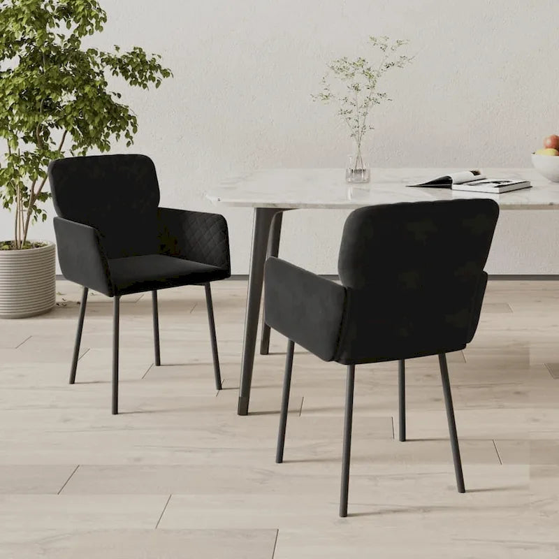 Dining Chairs 2 Pcs Accent Upholstered Chair for Living Room Velvet - 20.3 x 24 x 30.9
