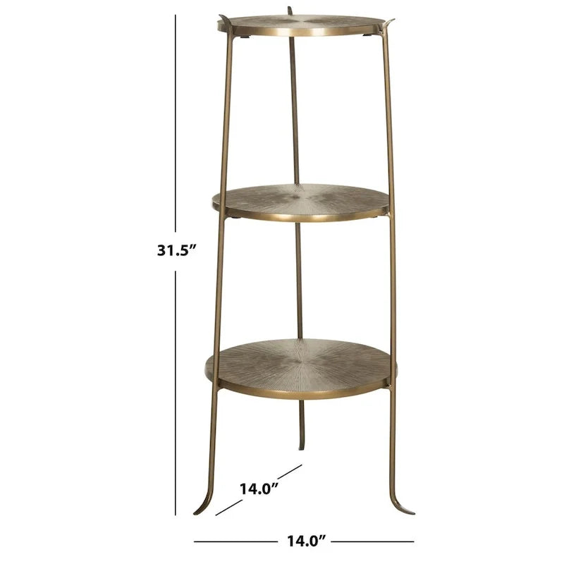 Tavolino laterale in ottone - 14 x 14 x 31.5 - 14Wx14Dx32H